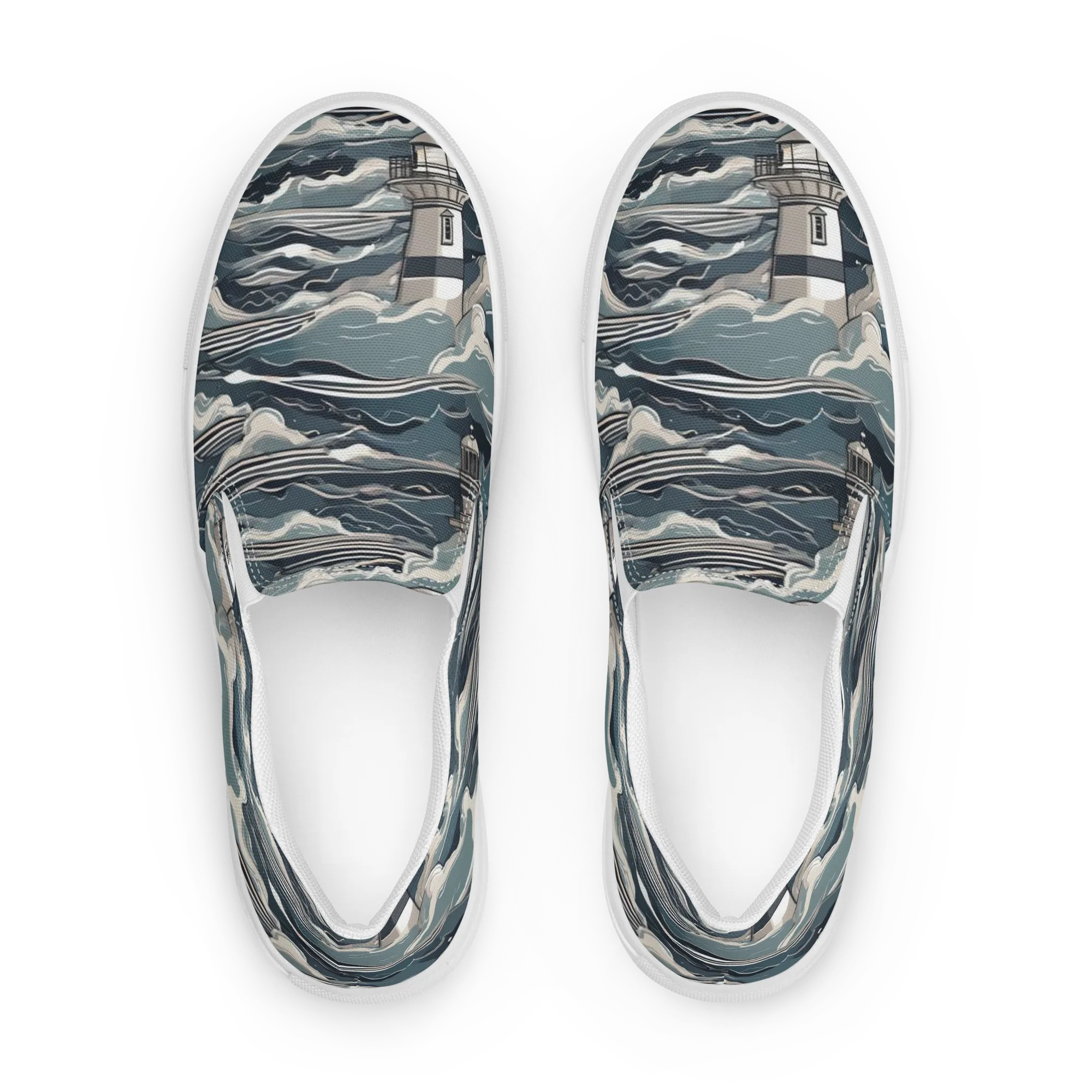 Beacon in the Blue on Women's Slip-On Canvas Shoes — Front
