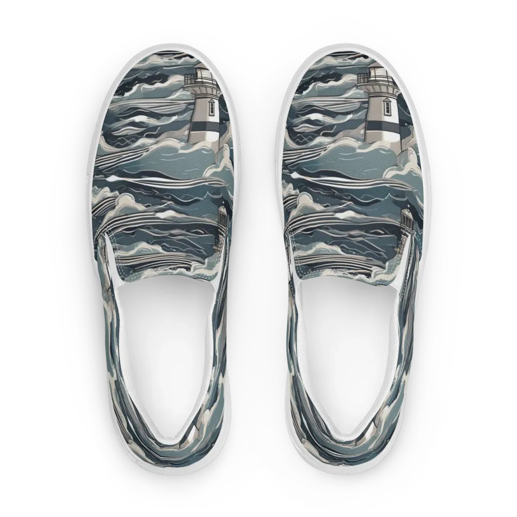 Beacon in the Blue on Women's Slip-On Canvas Shoes — Front