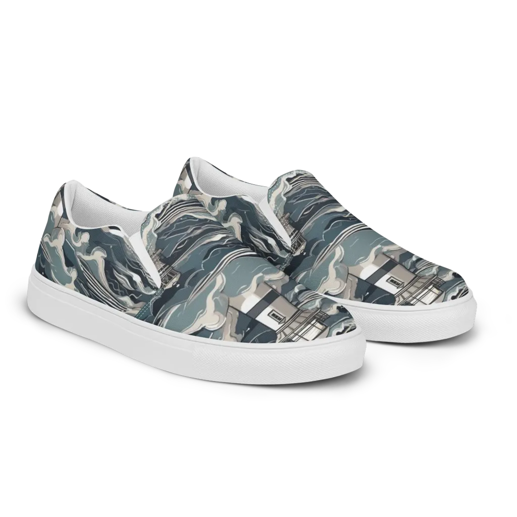 Beacon in the Blue on Women's Slip-On Canvas Shoes — Right Front