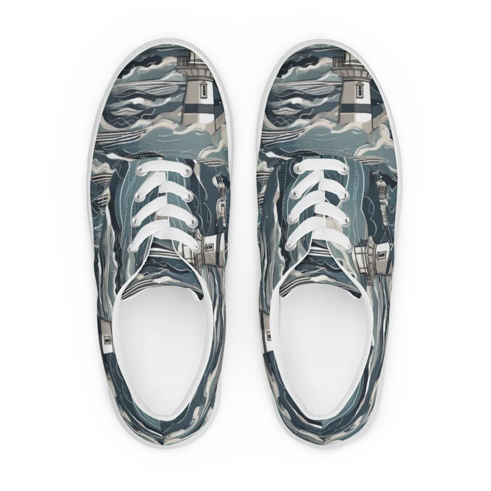 Beacon in the Blue on Men's Lace-Up Canvas Shoes — Front