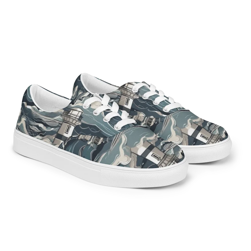 Beacon in the Blue on Men's Lace-Up Canvas Shoes — Right Front