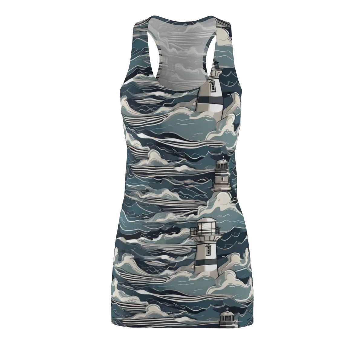 Beacon in the Blue on Racerback Dress — Front