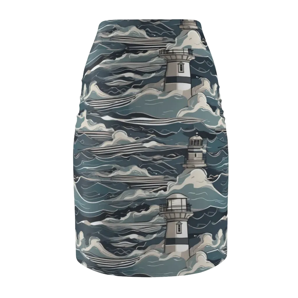 Beacon in the Blue on Pencil Skirt — Back