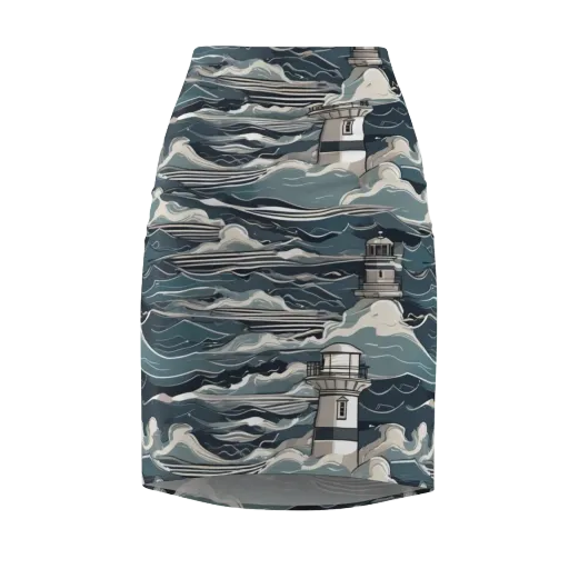 Beacon in the Blue on a Pencil Skirt