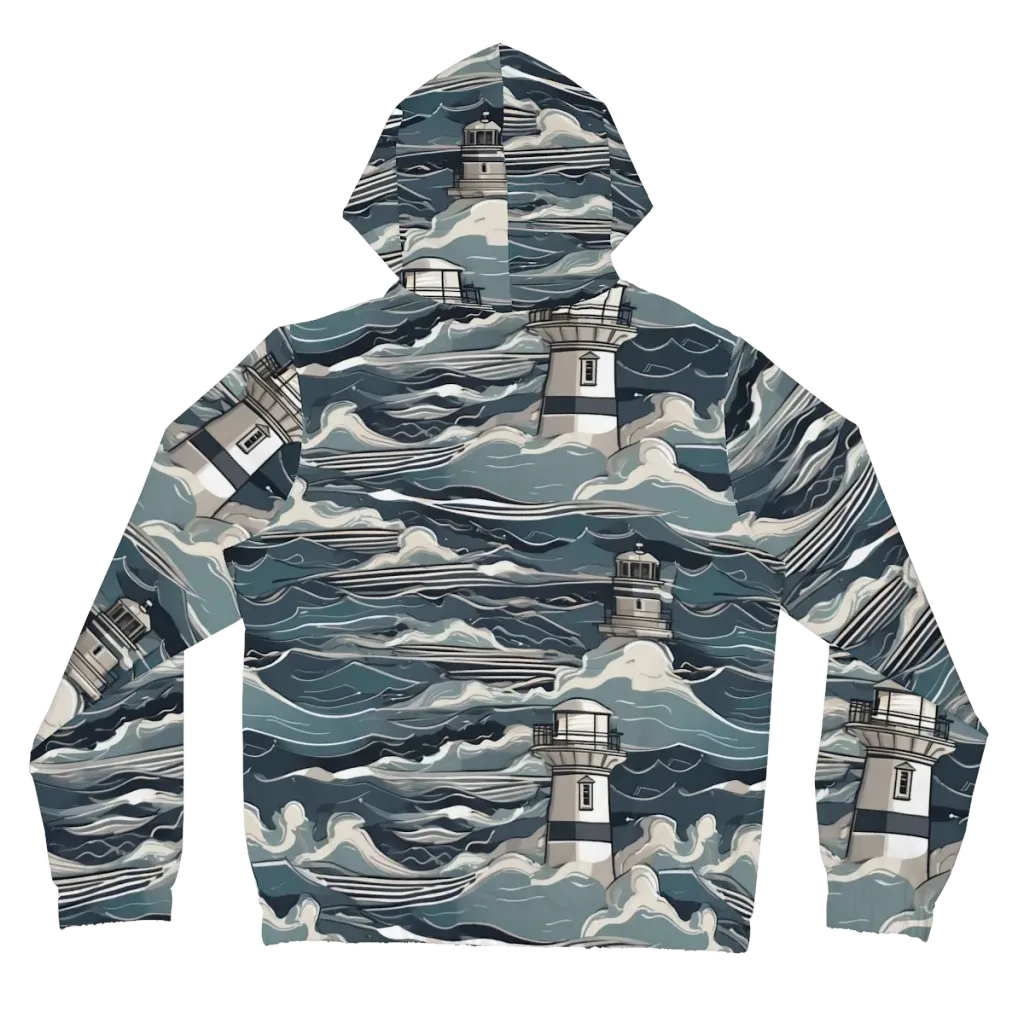 Beacon in the Blue on Women's Full-Zip Hoodie — Back