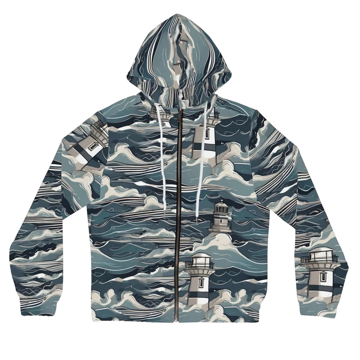 Beacon in the Blue on Women's Full-Zip Hoodie — Front