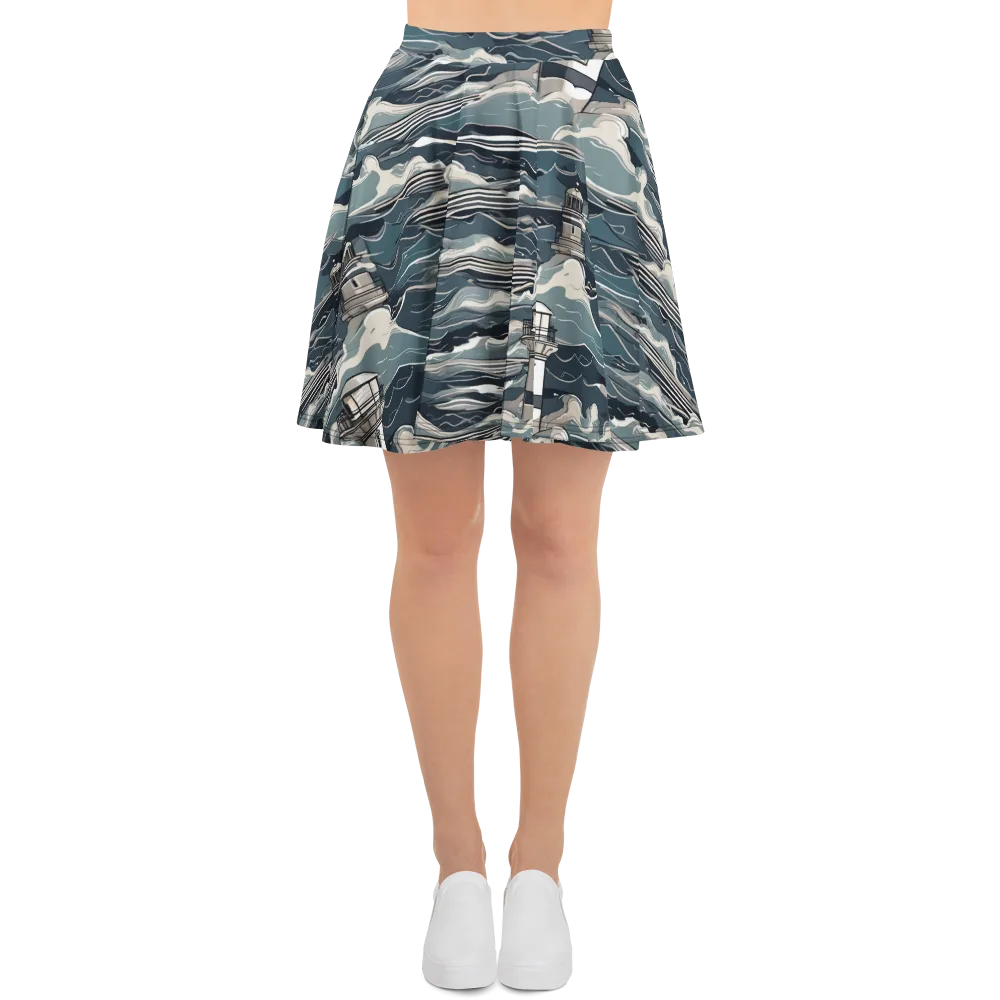 Beacon in the Blue on Skater Skirt — Front