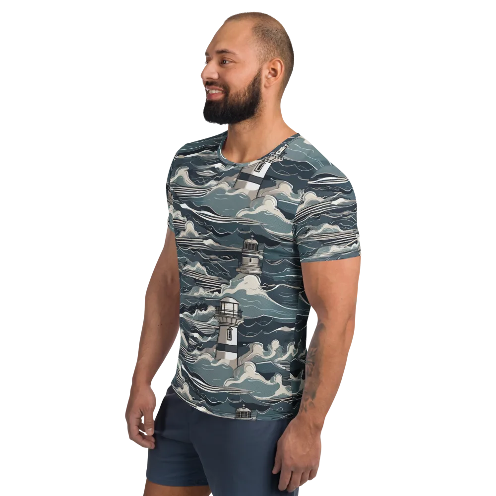 Beacon in the Blue on Men's Athletic T-Shirt — Left
