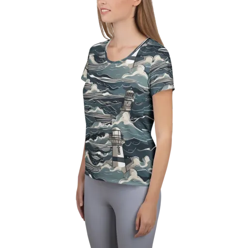 Beacon in the Blue on a Women's Athletic T-Shirt