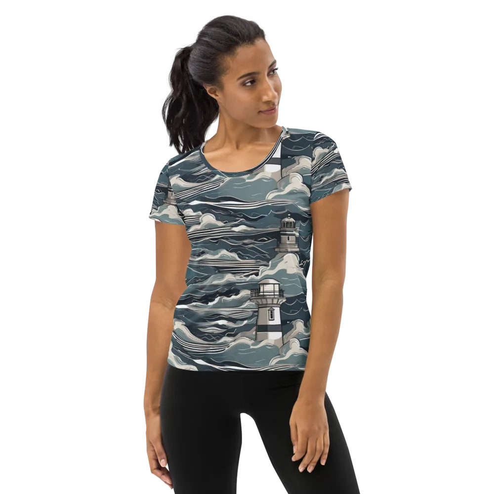 Beacon in the Blue on Women's Athletic T-Shirt — Front
