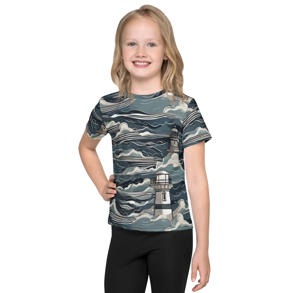 Beacon in the Blue on Kids Crew Neck T-Shirt — Front