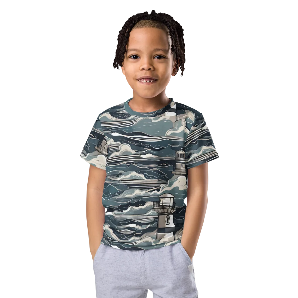 Beacon in the Blue on Kids Crew Neck T-Shirt — Front