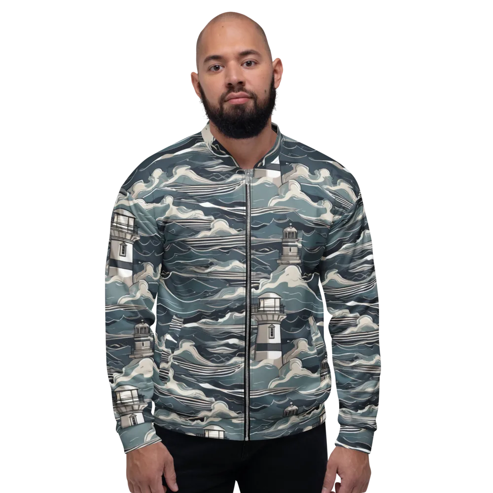 Beacon in the Blue on Bomber Jacket — Front