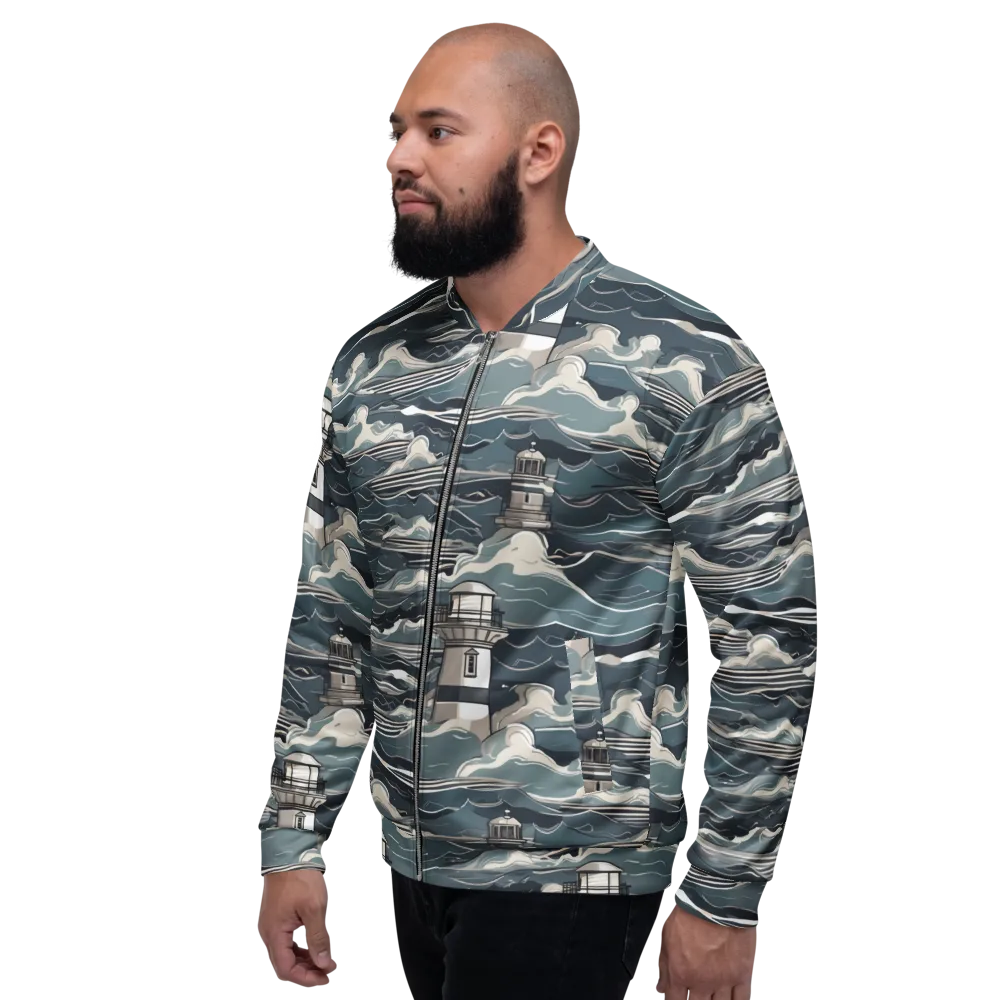 Beacon in the Blue on Bomber Jacket — Left