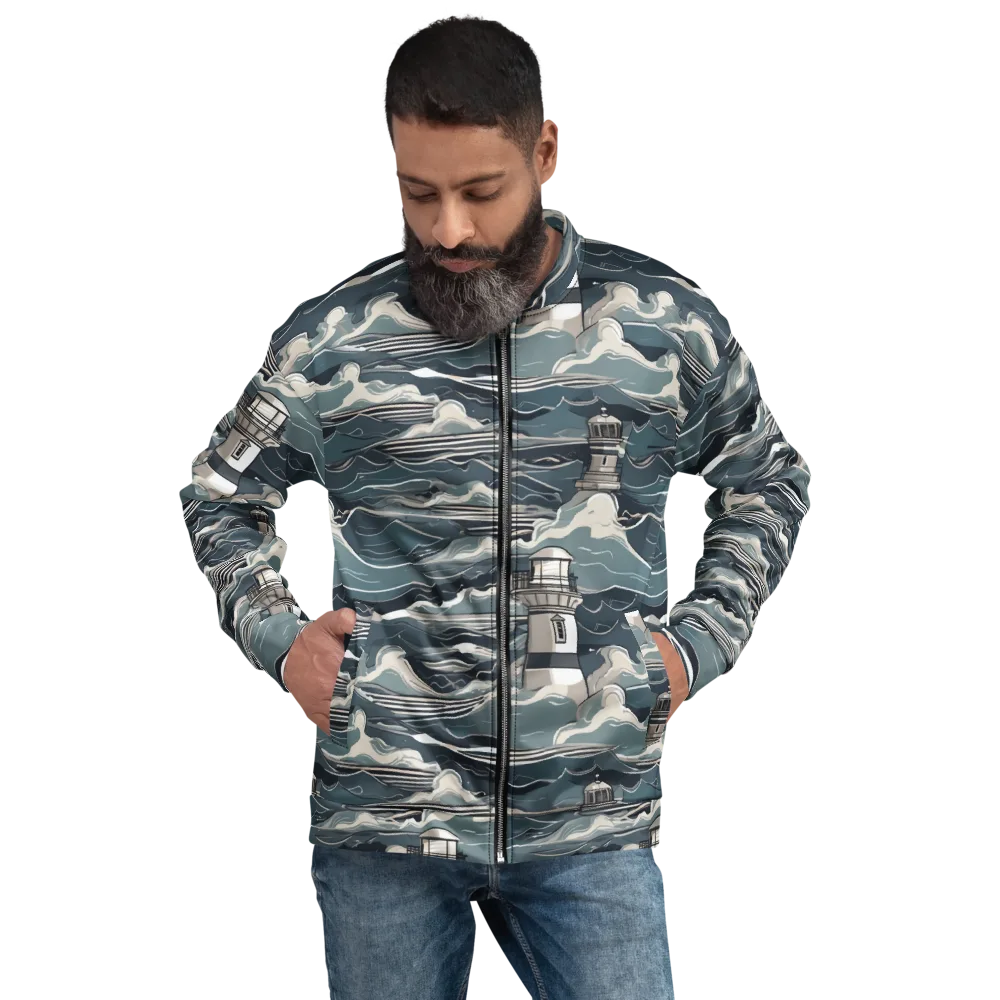 Beacon in the Blue on Bomber Jacket — Front