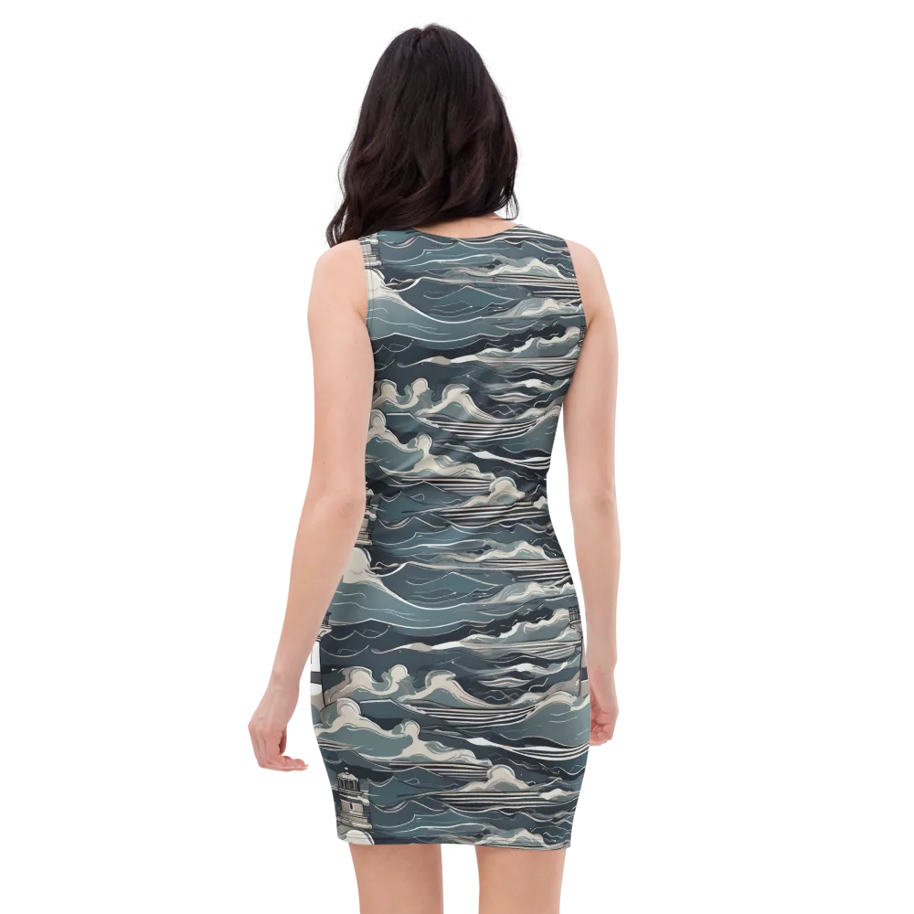 Beacon in the Blue on Bodycon Dress — Back