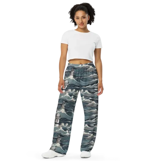 Beacon in the Blue on a Wide-Leg Pants