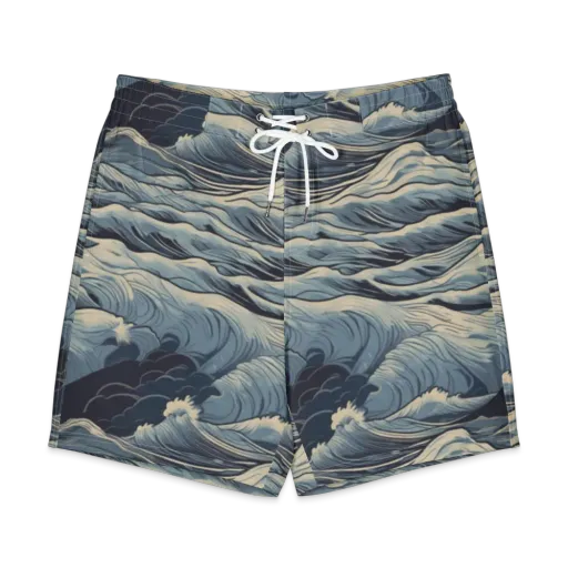 Moonlit Swell on a Men's Board Shorts