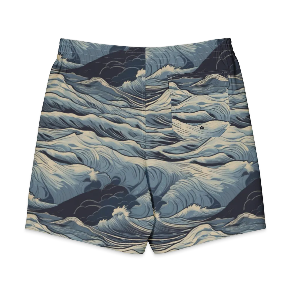 Moonlit Swell on Men's Board Shorts — Back