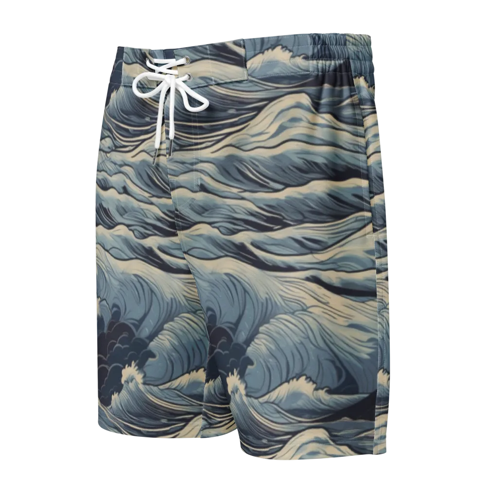 Moonlit Swell on Men's Board Shorts — Front