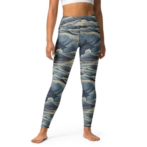 Moonlit Swell on a Yoga Leggings