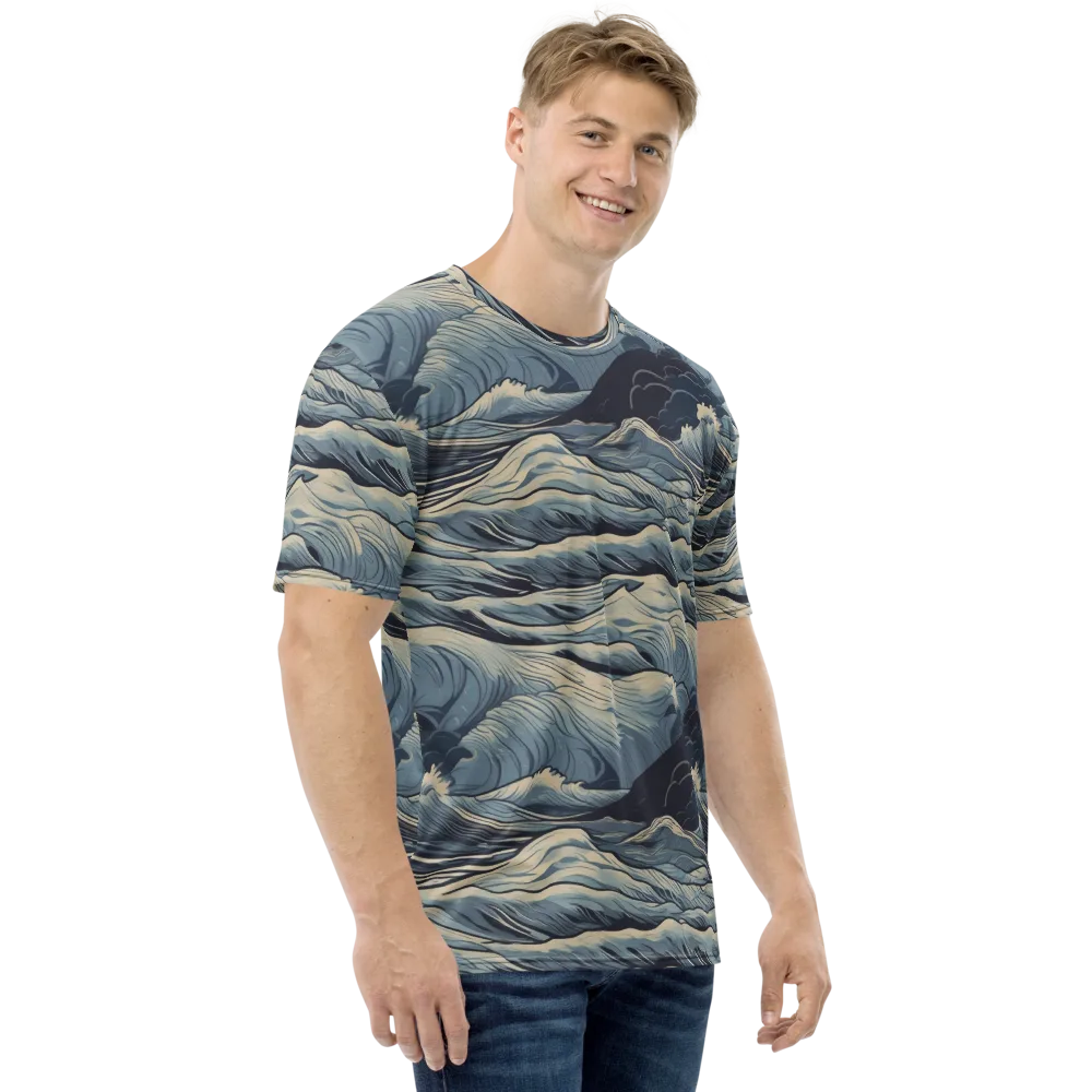 Moonlit Swell on Men's Crew Neck T-Shirt — Right