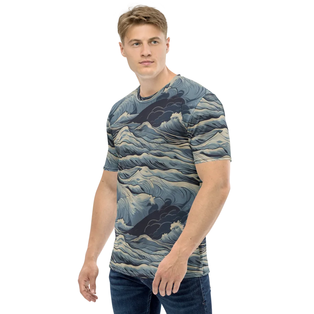 Moonlit Swell on Men's Crew Neck T-Shirt — Left