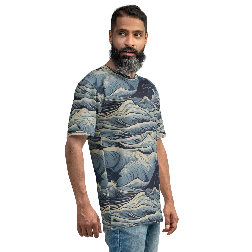 Moonlit Swell on Men's Crew Neck T-Shirt — Right