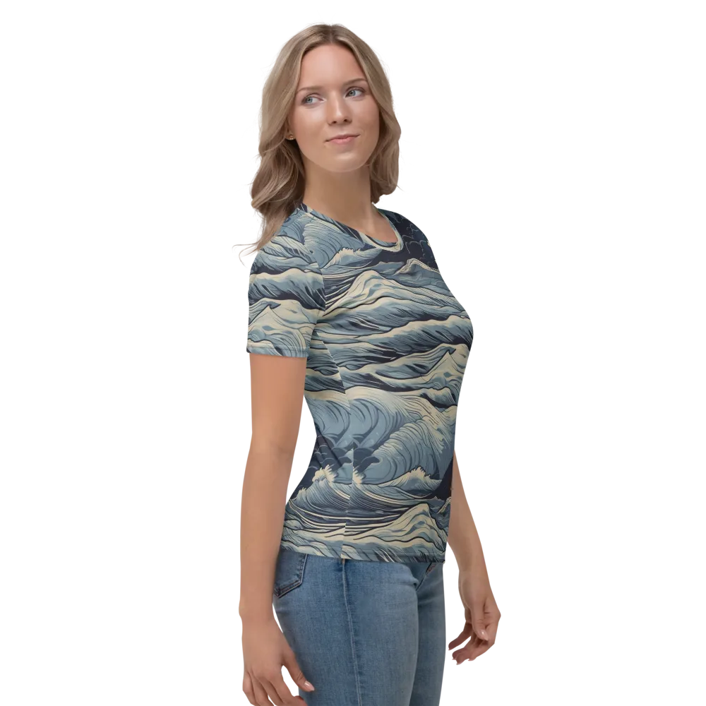 Moonlit Swell on Women's Crew Neck T-Shirt — Right