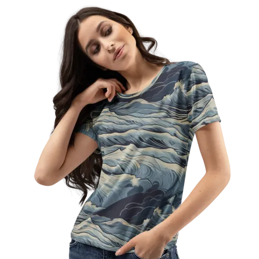 Moonlit Swell on a Women's Crew Neck T-Shirt