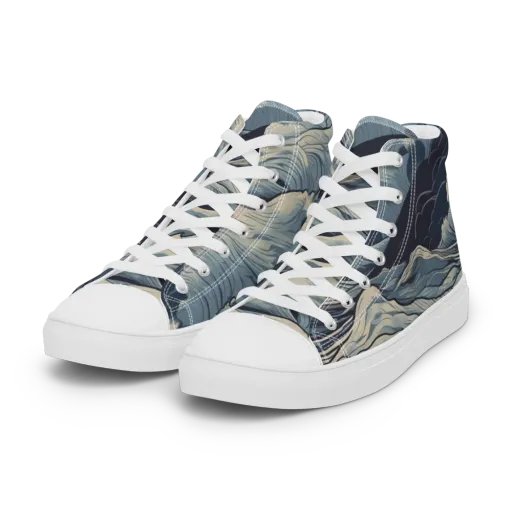 Moonlit Swell on a Women's High Top Canvas Shoes
