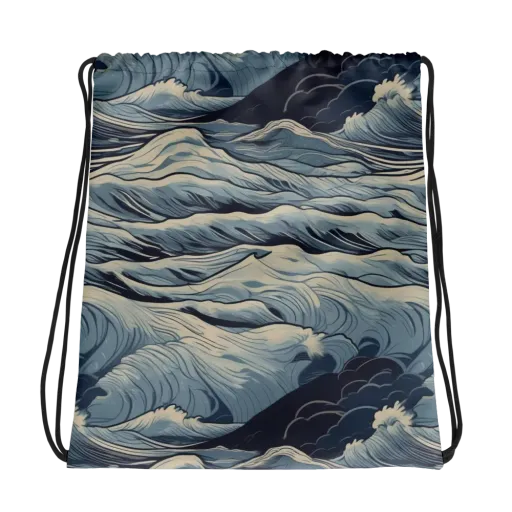 Moonlit Swell on a Drawstring Bag