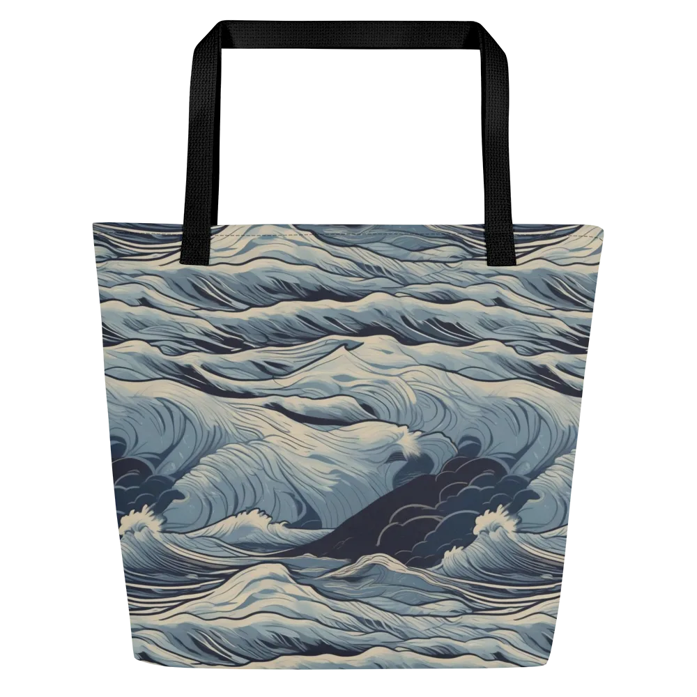 Moonlit Swell on Large Tote Bag W/ Pocket — Front