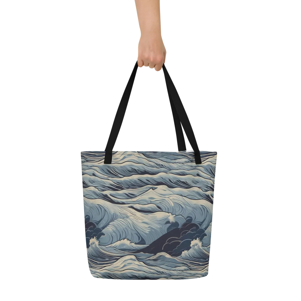 Moonlit Swell on Large Tote Bag W/ Pocket — Front