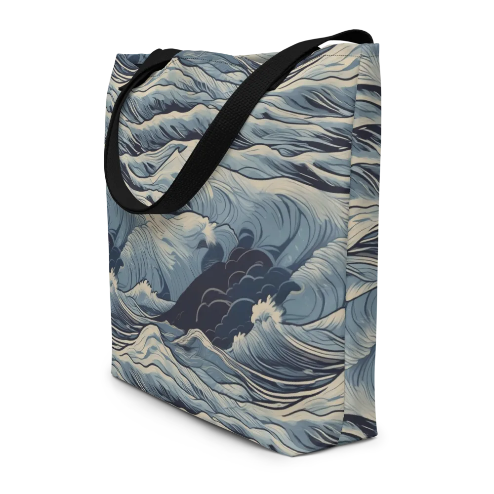 Moonlit Swell on Large Tote Bag W/ Pocket — Front