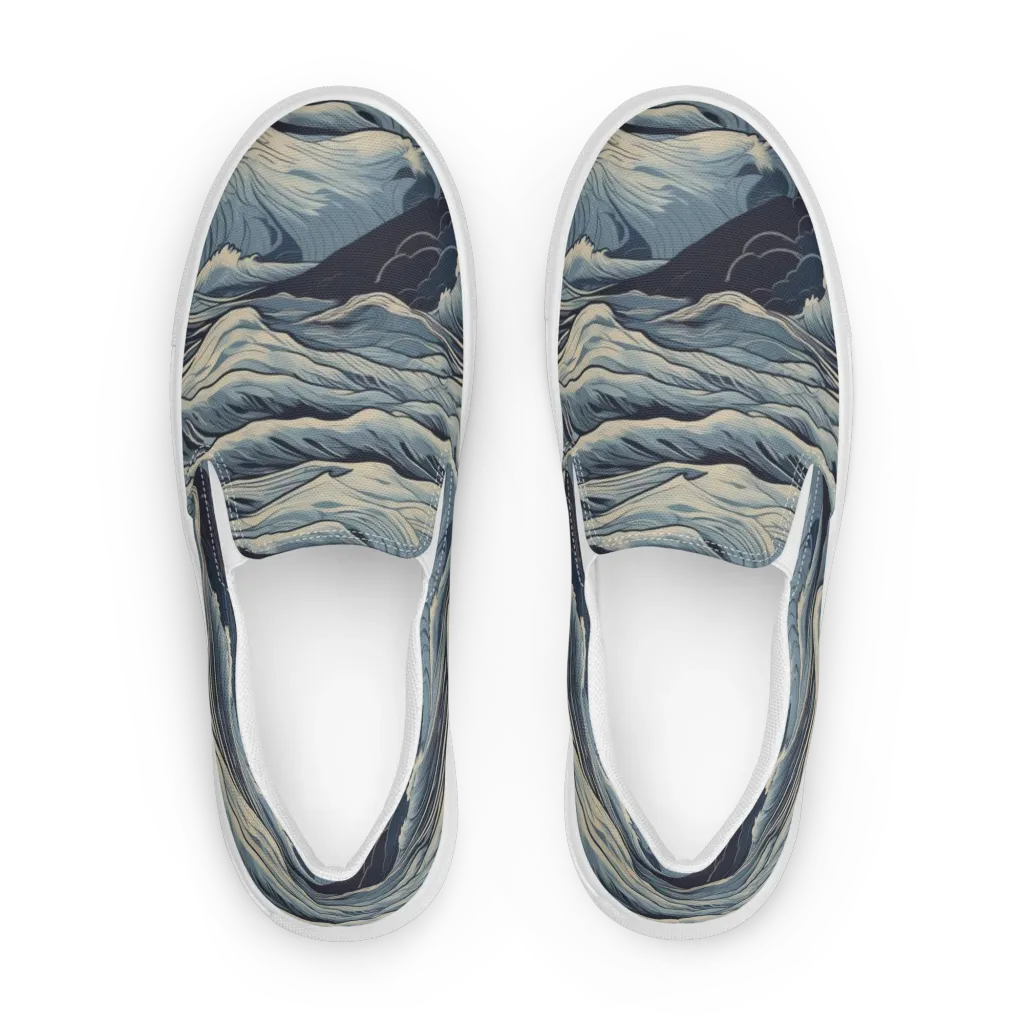 Moonlit Swell on Women's Slip-On Canvas Shoes — Front