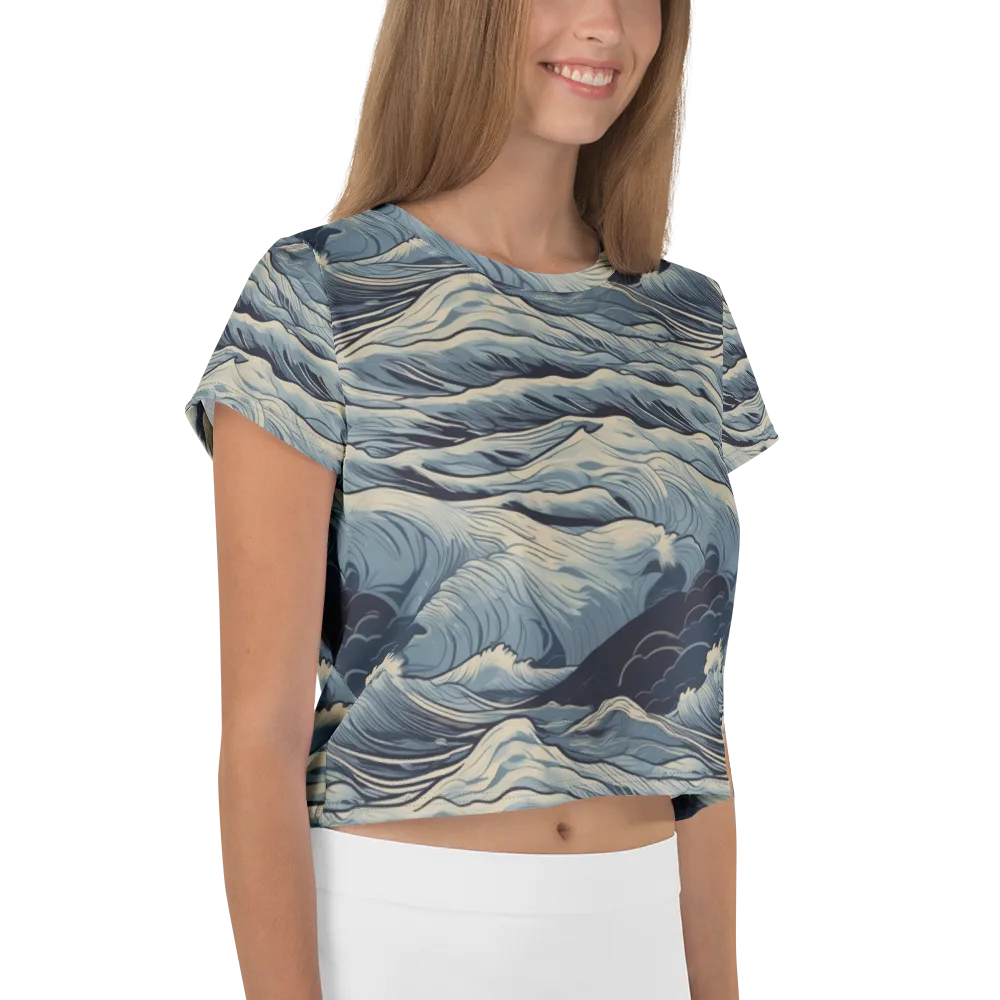 Moonlit Swell on Crop Tee — Right
