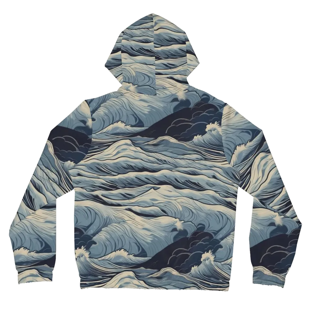 Moonlit Swell on Women's Full-Zip Hoodie — Back