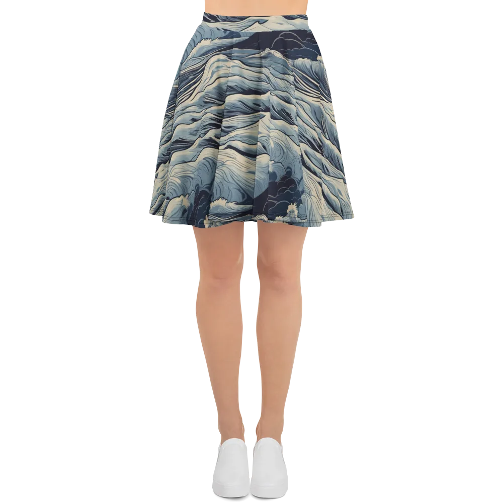 Moonlit Swell on Skater Skirt — Front