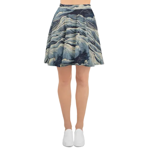 Moonlit Swell on a Skater Skirt