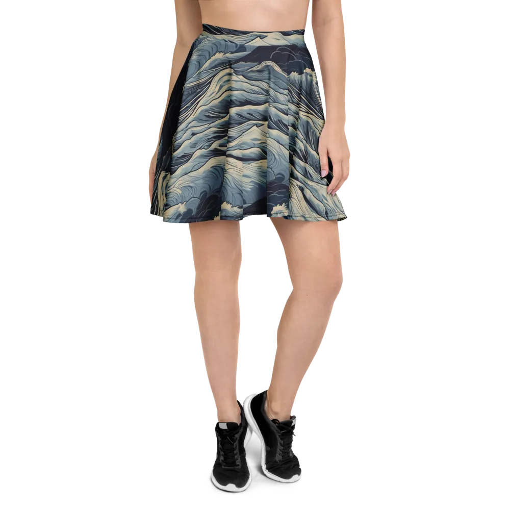 Moonlit Swell on Skater Skirt — Front