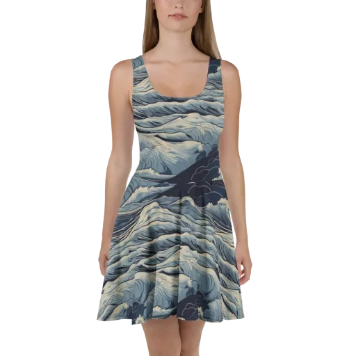 Moonlit Swell on a Skater Dress