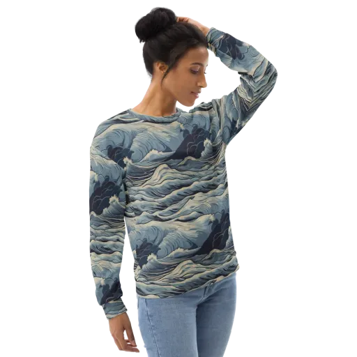 Moonlit Swell on a Sweatshirt