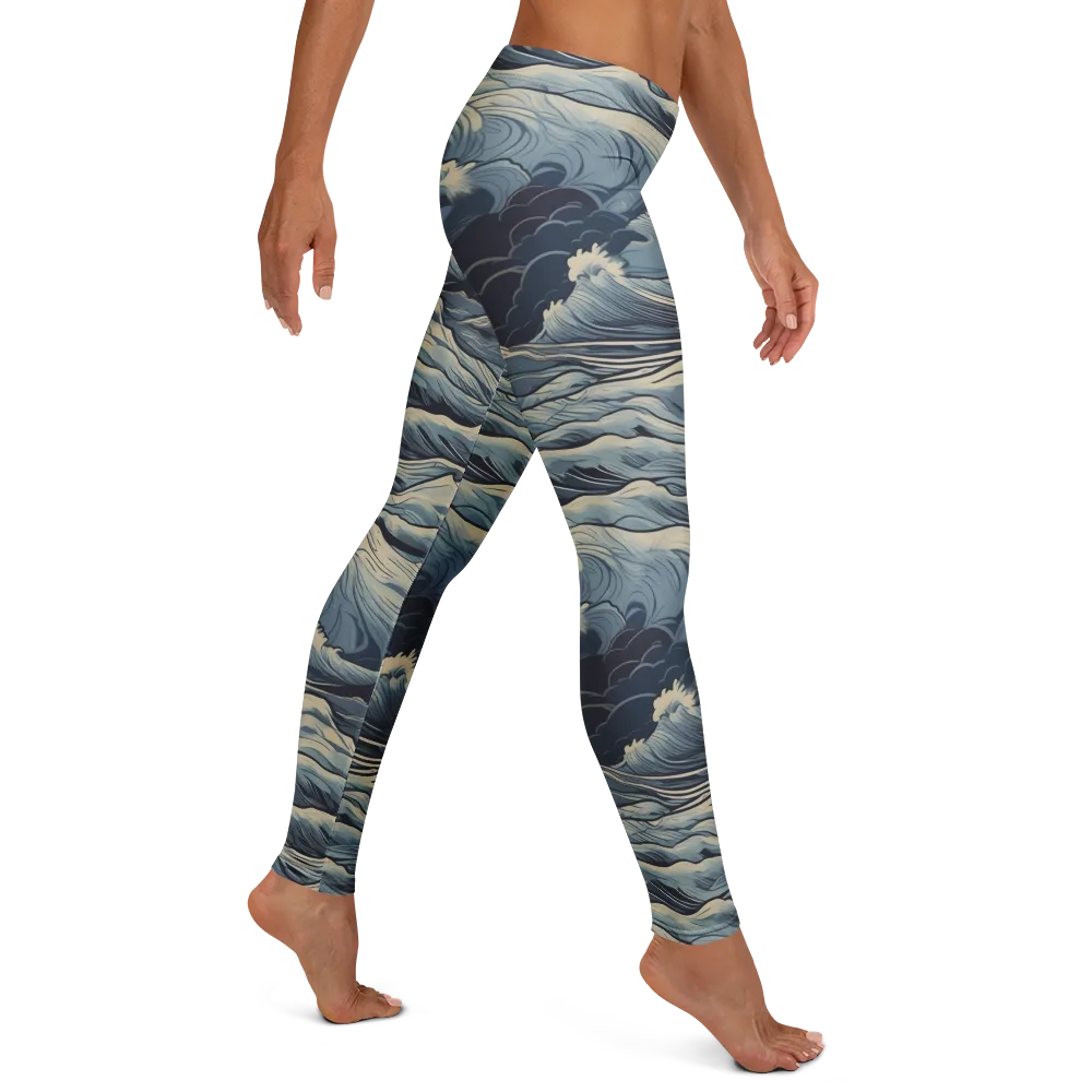 Moonlit Swell on Leggings — Right
