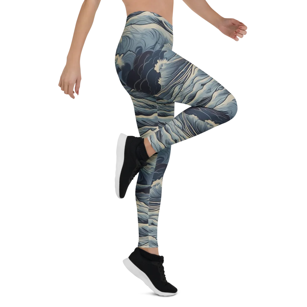 Moonlit Swell on Leggings — Right