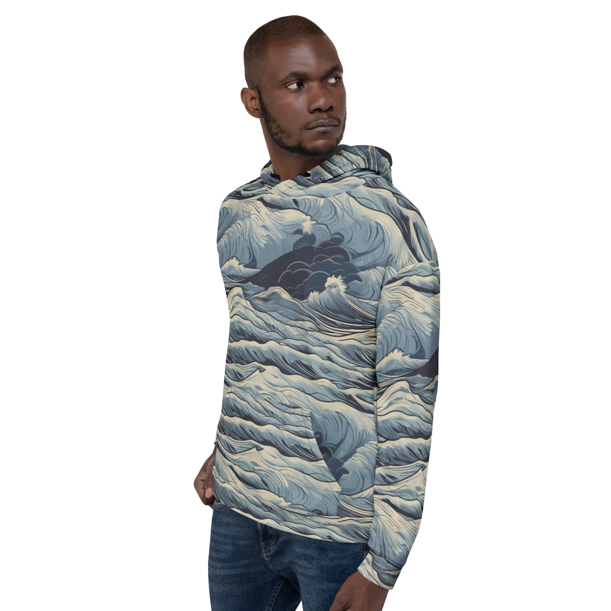 Moonlit Swell on Hoodie — Left
