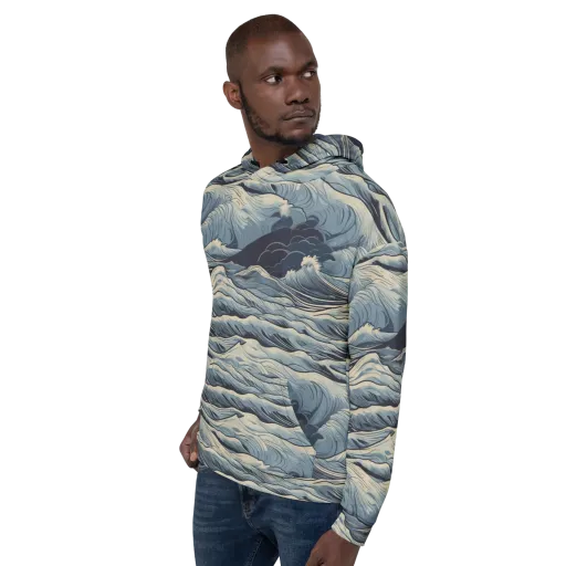 Moonlit Swell on a Hoodie