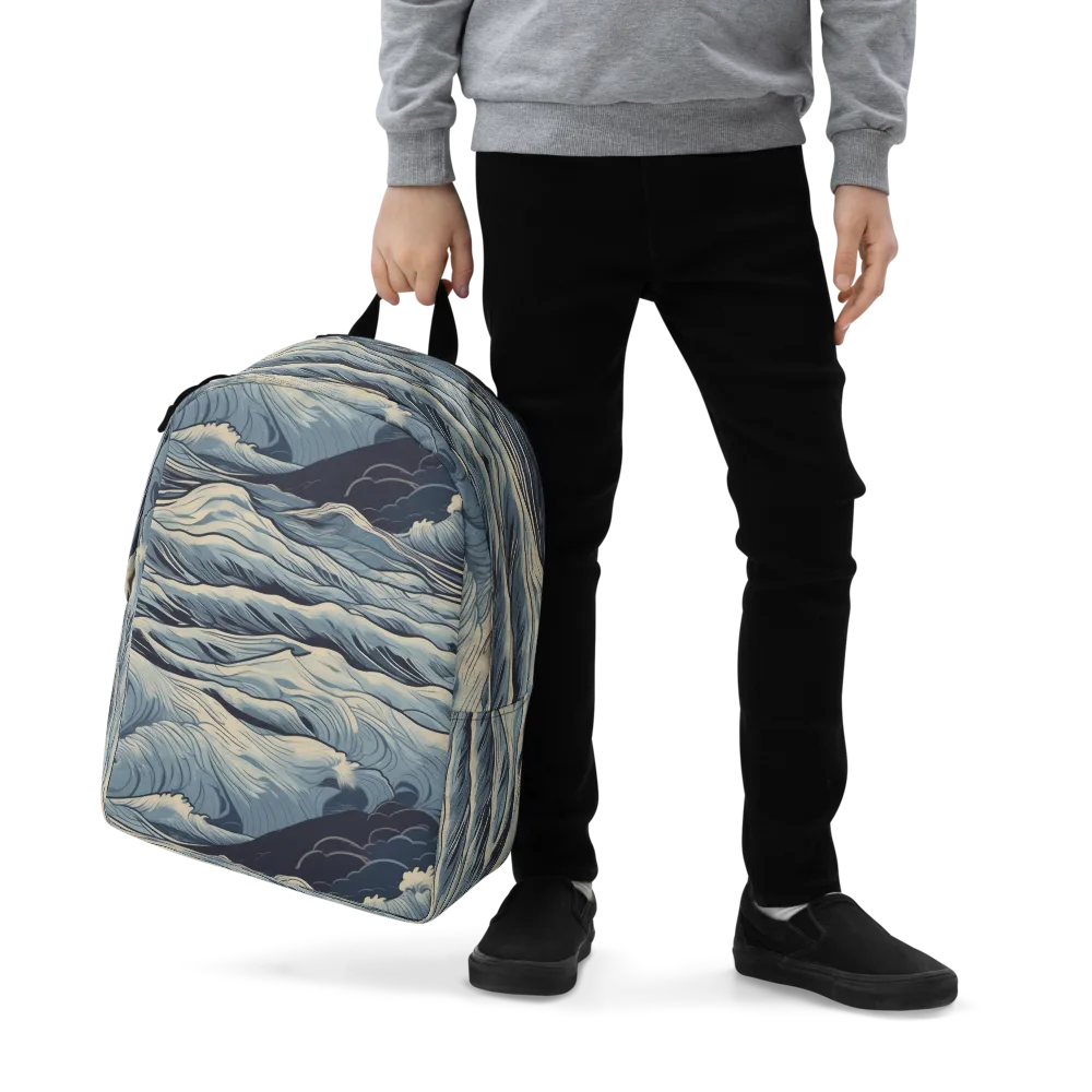 Moonlit Swell on Minimalist Backpack — Zoomed-in