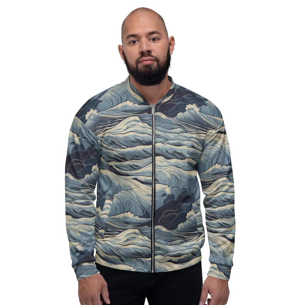 Moonlit Swell on Bomber Jacket — Front