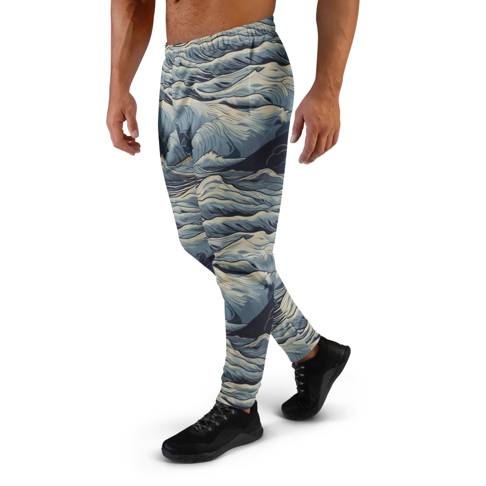 Moonlit Swell on Men's Joggers — Left